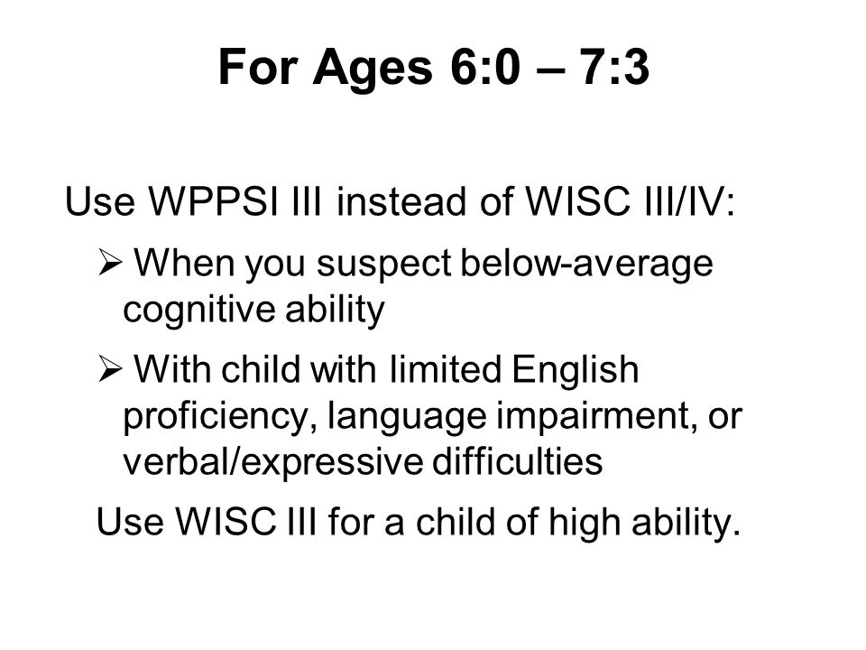 Wppsi-iv sample written report and list